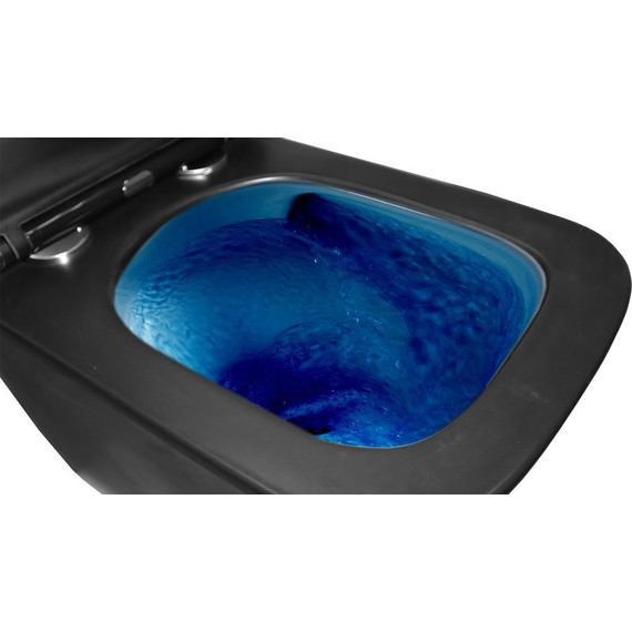 Унитаз подвесной безободковый Azario Teramo AZ-0052-UQ3MB с крышкой микролифт (система смыва Торнадо) чёрный матовый, Цвет производителя: чёрный матовый - фото 6