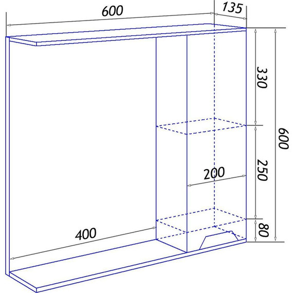 Зеркало-шкаф Loranto Florena 60 см CS00086984 R, светлый бетон - фото 8