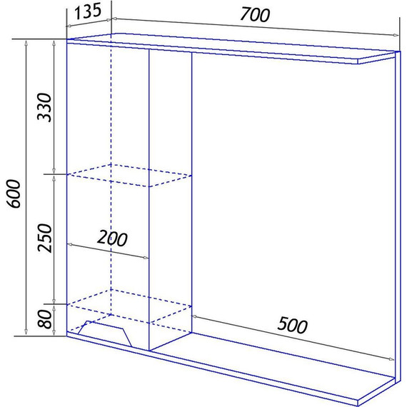 Зеркало-шкаф Loranto Florena 70 см CS00086986 L, светлый бетон - фото 8
