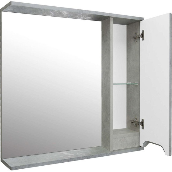 Зеркало-шкаф Loranto Florena 80 см CS00086987 R, светлый бетон - фото 4