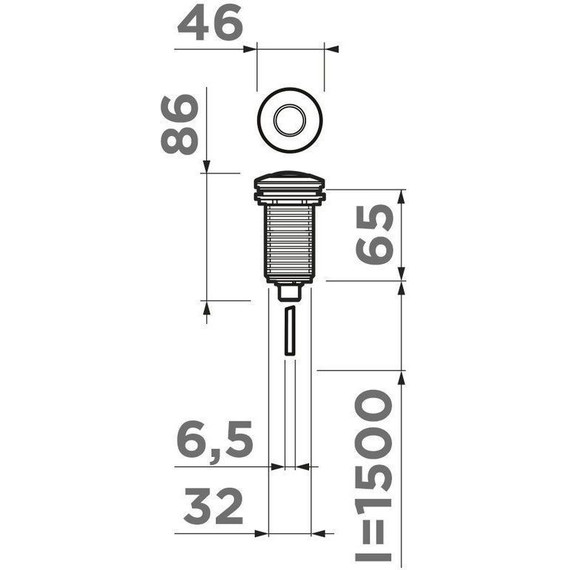 Пневматическая кнопка для измельчителя Omoikiri SW-01 BN 4996039, нержавеющая сталь - фото 3