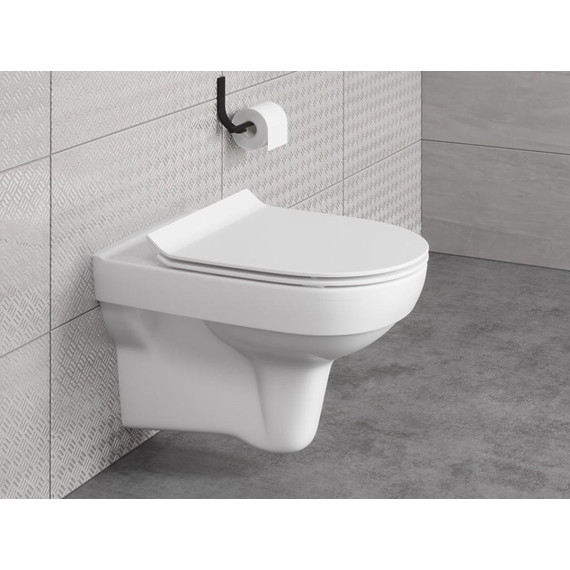 Унитаз подвесной Cersanit CITY NEW CLEAN ON с крышкой дюропласт - фото 6