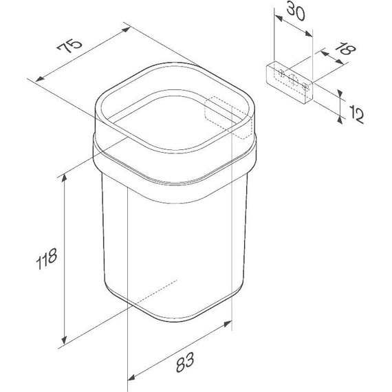 Стакан для зубных щеток AM.PM Func A8F34322, чёрный - фото 7