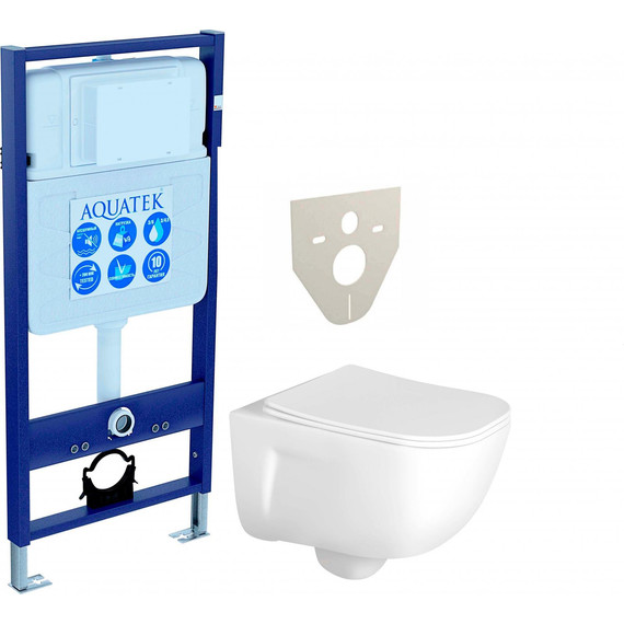 Инсталляция Aquatek Set Дива INS-0000012 с подвесным безободковым унитазом Aquatek AQ2012-00 - фото 