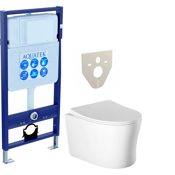 Инсталляция Aquatek Set Ника INS-0000012 с подвесным безободковым унитазом Aquatek AQ2009-00 - фото 