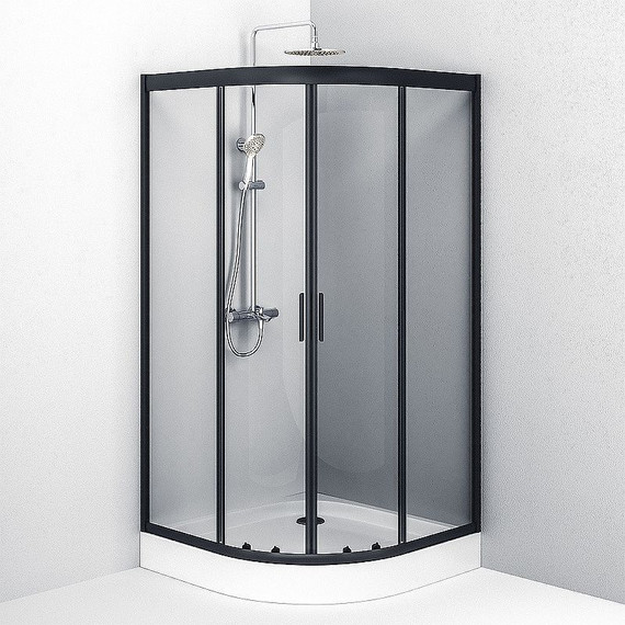 Душевое ограждение Am.Pm Gem 100x100 см W90G-401-100BT, чёрный/прозрачное - фото 5