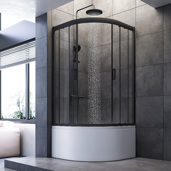 Душевое ограждение Am.Pm Gem 90х90 см W90G-401A090BT, чёрный/прозрачное - фото 3