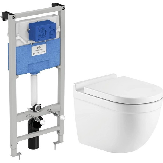 Инсталляция с подвесным унитазом комплект: Ideal Standard Prosys Frame 120 M R020467 с подвесным унитазом Azario Fora AZ-0017 E-R сиденье микролифт, крепление - фото 