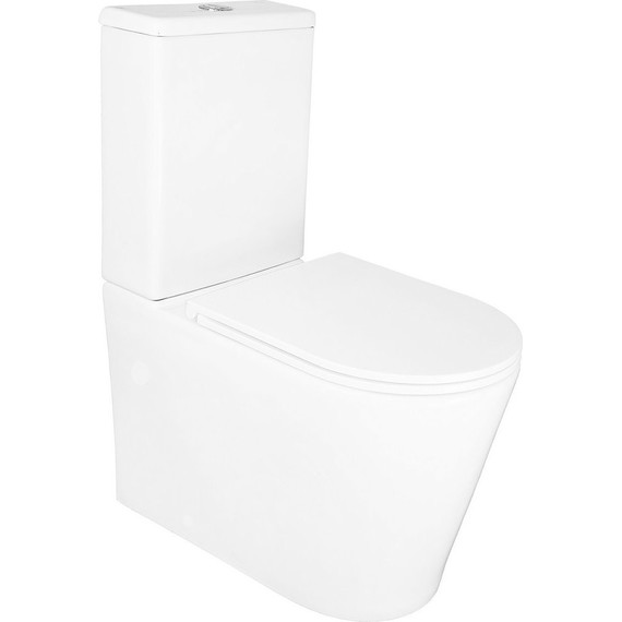 Унитаз-компакт безободковый Azario Conto AZ-T005BR с тонкой крышкой микролифт (Система смыва торнадо), Цвет производителя: белый - фото 2