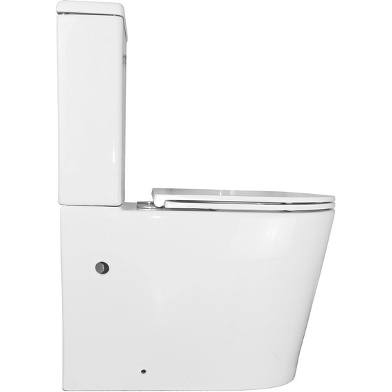 Унитаз-компакт безободковый Azario Conto AZ-T005BR с тонкой крышкой микролифт (Система смыва торнадо), Цвет производителя: белый - фото 12