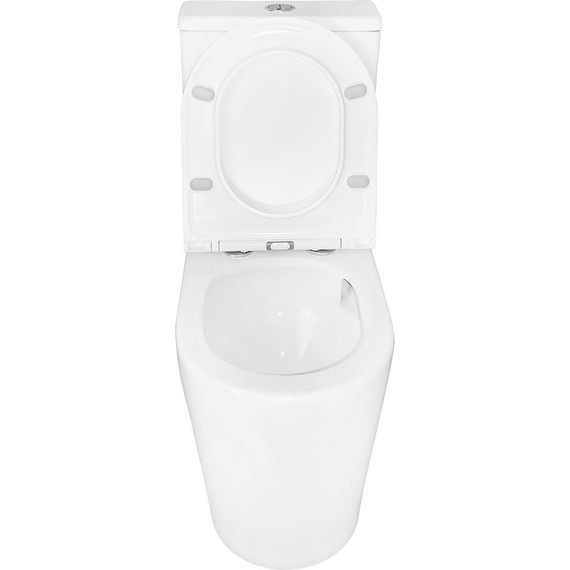 Унитаз-компакт безободковый Azario Conto AZ-T005BR с тонкой крышкой микролифт (Система смыва торнадо), Цвет производителя: белый - фото 6