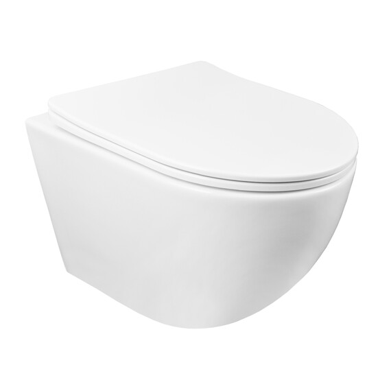 Унитаз подвесной безободковый Azario Gloria AZ-2003 с крышкой микролифт, Цвет производителя: белый - фото 