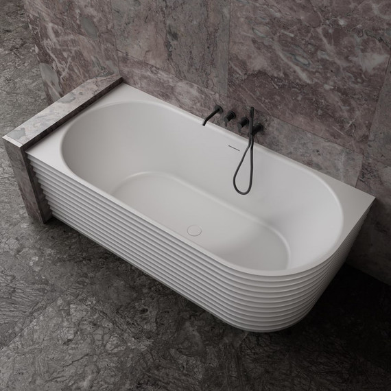 Ванна каменная Abber Stein 170x80 см AS9651 L, белый матовый - фото 