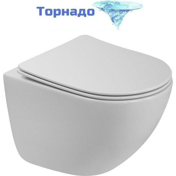 Унитаз подвесной безободковый BelBagno Amanda-Tor BB051CH-TOR-FC (Система смыва торнадо) - фото 