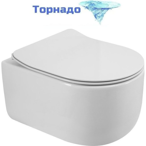 Унитаз подвесной безободковый BelBagno Soft-Tor BB084CH-TOR (Система смыва торнадо) - фото 
