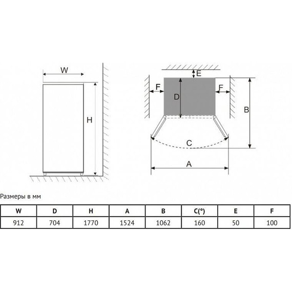 Холодильник Side by Side Korting KNFS 93535 GN (чёрное стекло) - фото 13