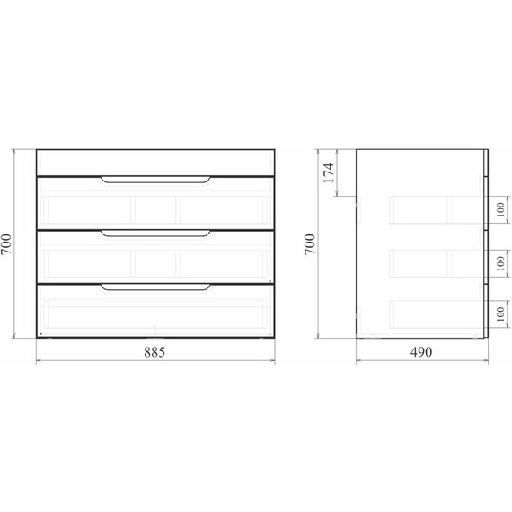 Тумба напольная с раковиной Mirsant Soho quadro 90 см (раковина Deep 90) белый - фото 9