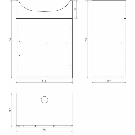 Тумба напольная с раковиной Mirsant Grace 55 см с раковиной Балтика 55, дуб белый (тумба идёт в разобранном виде) - фото 7