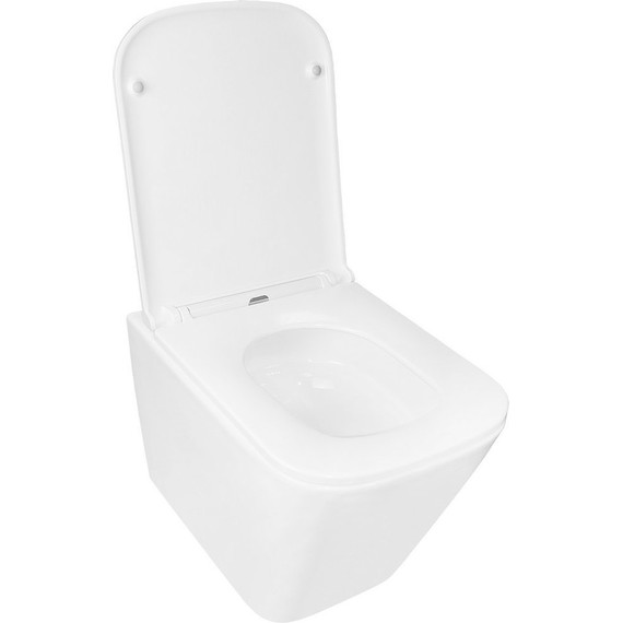 Унитаз подвесной безободковый Azario Teramo AZ-0052-UQ3 с крышкой микролифт (Система смыва торнадо), Цвет производителя: белый - фото 2