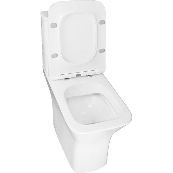 Унитаз-компакт безободковый Azario FRETTA Square AZ-1038A N с тонкой крышкой микролифт - фото 4