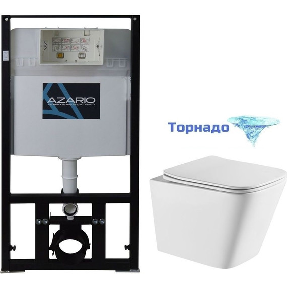 Инсталляция с подвесным безободковым унитазом Azario Teramo AZ-8010-1000+AZ-0052-UQ - фото 