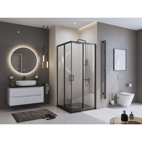 Каменный поддон BelBagno UNO 90х90 см TRAY-MR-UNO-A-90-35-NERO-CR, чёрный матовый - фото 4