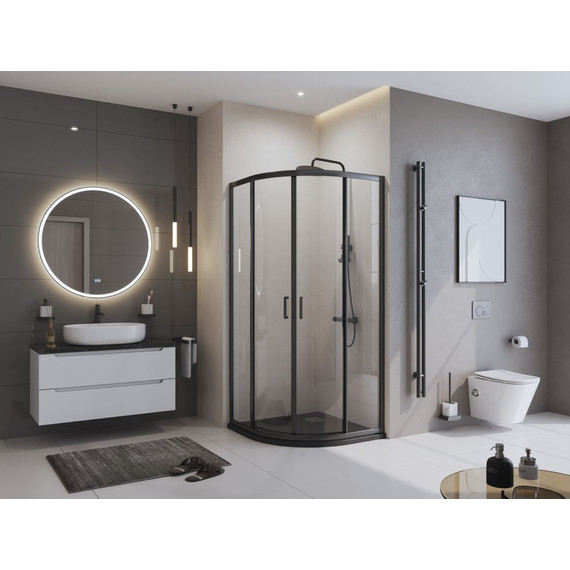 Каменный поддон BelBagno UNO 90х90 см TRAY-MR-UNO-R-90-550-35-NERO-CR, чёрный матовый - фото 4