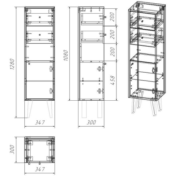 Шкаф напольный Dreja Luno 35 см 99.2005, белый глянцевый - фото 4