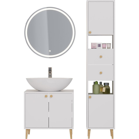 Зеркало Dreja Luno 60 см 99.2008, белый - фото 3