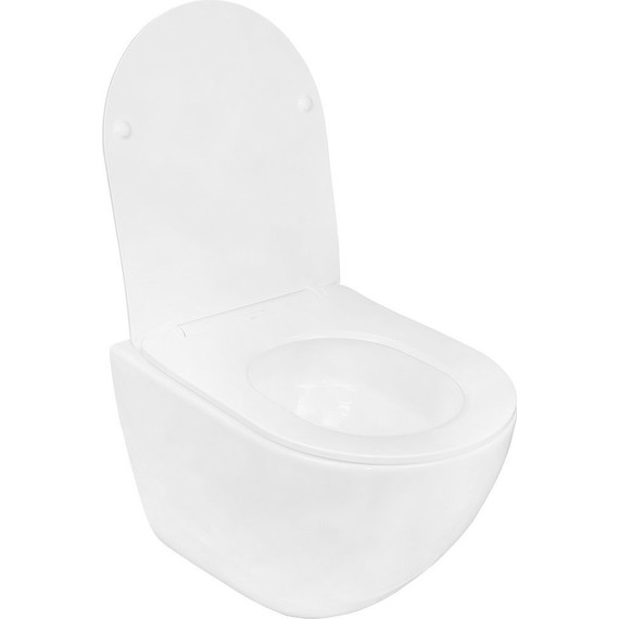 Унитаз подвесной безободковый Azario Trevi AZ-0093UQ3 с тонкой крышкой микролифт (Система смыва торнадо) - фото 2