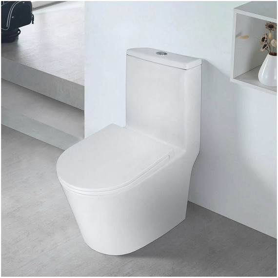 Унитаз-моноблок безободковый Azario Scala AZ-8101 с тонкой крышкой микролифт (система смыва торнадо) - фото 19