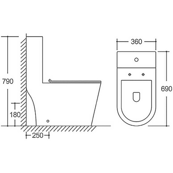 Унитаз-моноблок безободковый Azario Scala AZ-8101 с тонкой крышкой микролифт (система смыва торнадо) - фото 20