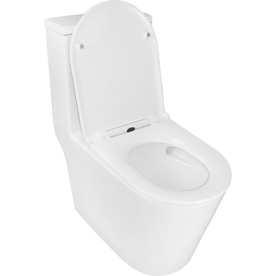 Унитаз-моноблок безободковый Azario Scala AZ-8101 с тонкой крышкой микролифт (система смыва торнадо) - фото 4