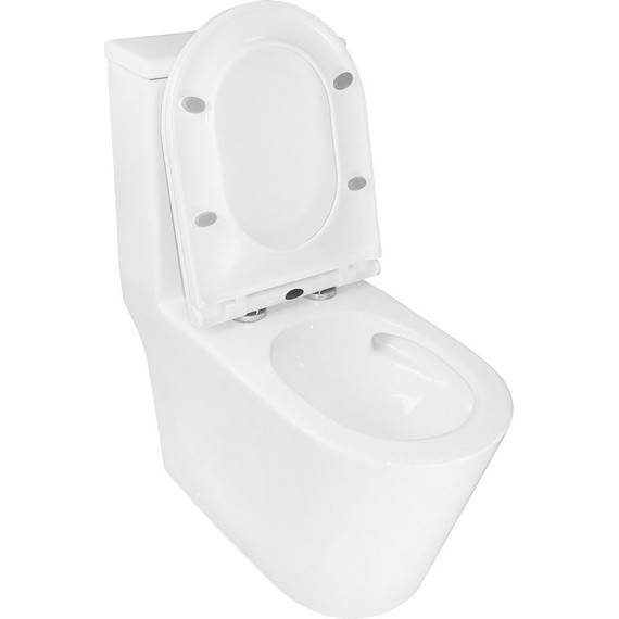 Унитаз-моноблок безободковый Azario Scala AZ-8101 с тонкой крышкой микролифт (система смыва торнадо) - фото 5