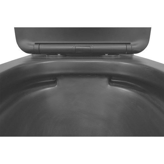 Унитаз-компакт безободковый Azario Black King AZ-8303D с тонкой крышкой микролифт, чёрный матовый, Цвет производителя: чёрный матовый - фото 6