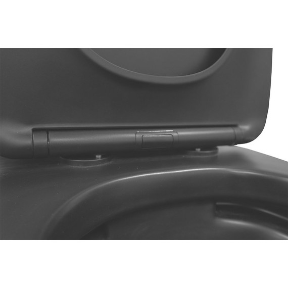 Унитаз-компакт безободковый Azario Black King AZ-8303D с тонкой крышкой микролифт, чёрный матовый, Цвет производителя: чёрный матовый - фото 7