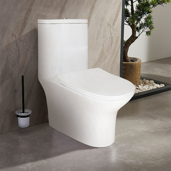 Унитаз-моноблок безободковый с функцией биде Azario Sente AZ-8614B с тонкой крышкой микролифт - фото 16