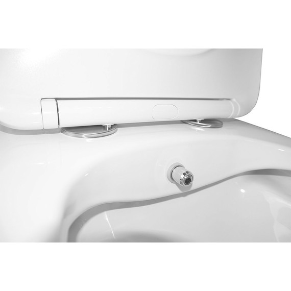 Унитаз-моноблок безободковый с функцией биде Azario Lodi AZ-8617B с тонкой крышкой микролифт - фото 7