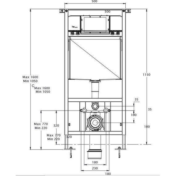 Инсталляция для подвесного унитаза Azario AZ-8010-1000 (кнопка смыва хром глянцевая AZ-8200-0011) - фото 6