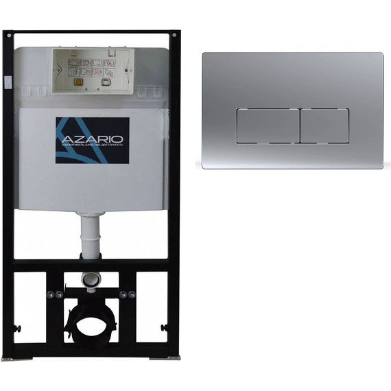 Инсталляция для подвесного унитаза Azario AZ-8010-1000 (кнопка смыва хром матовая AZ-8200-0088/AZ-P58-0110) - фото 