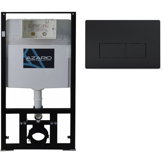 Инсталляция для подвесного унитаза Azario AZ-8010-1000 (кнопка смыва чёрная матовая AZ-8200-0092/AZ-P58-0190) - фото 