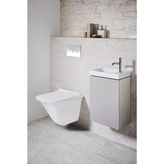 Инсталляция с подвесным унитазом комплект: Loranto 4501 с подвесным безободковым унитазом Fredo CS-WH8005 сиденье микролифт, кнопка смыва белая глянцевая + набор для гигиенического душа Haiba HB5511 - фото 16