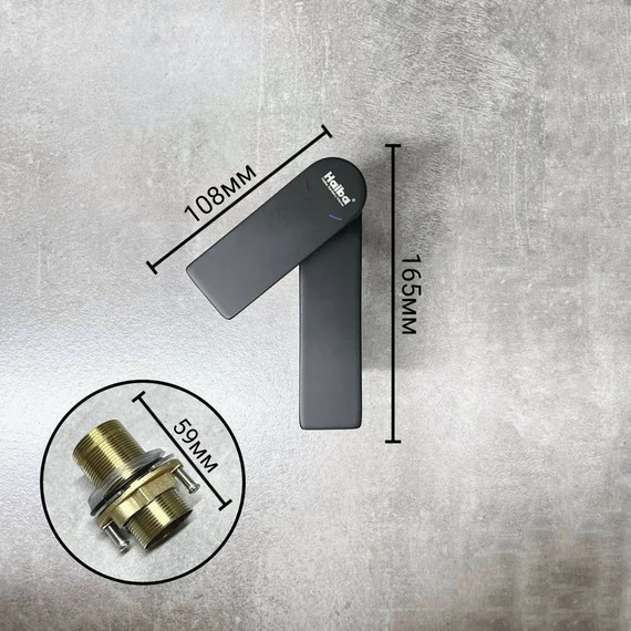 Смеситель для раковины Haiba HB10639-7, чёрный матовый - фото 4