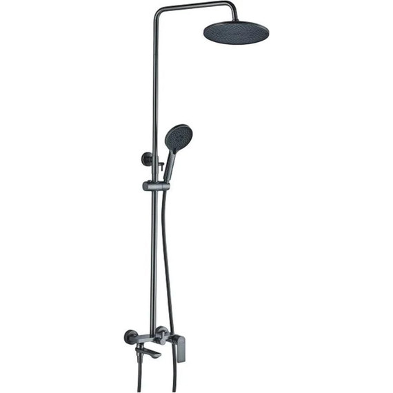 Душевой комплект Haiba: Душевая стойка HB24505-3 + смеситель для раковины HB10505-3, цвет графит - фото 2