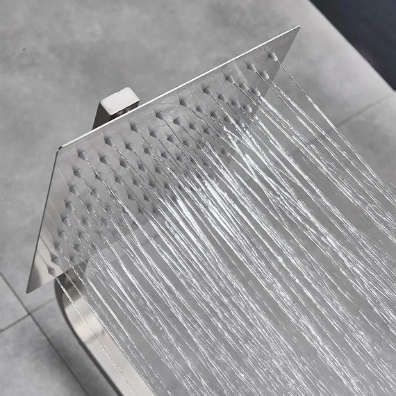 Душевой комплект Haiba: Душевая стойка HB24803 + смеситель для раковины HB10803, цвет нержавеющая сталь - фото 5