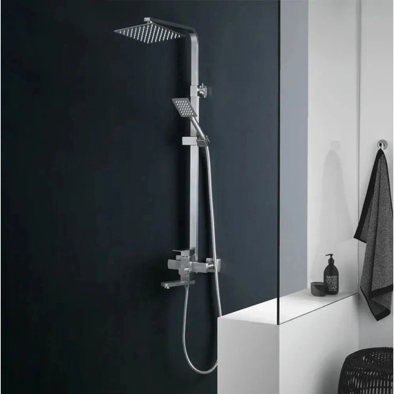 Душевой комплект Haiba: Душевая стойка HB24803 + смеситель для раковины HB10803, цвет нержавеющая сталь - фото 7