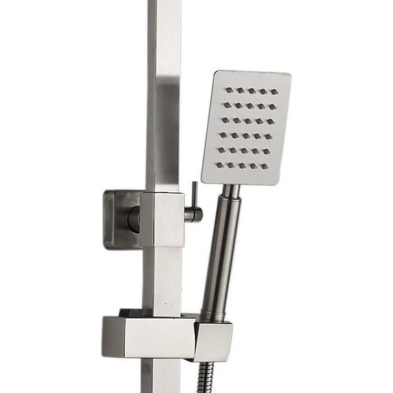 Душевой комплект Haiba: Душевая стойка HB24815 + смеситель для раковины высокий HB11815, цвет сталь - фото 6