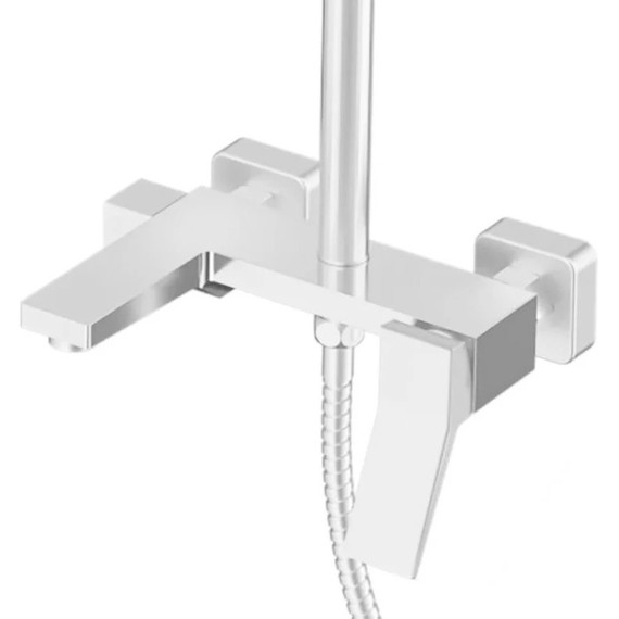 Душевой комплект Haiba: Душевая стойка HB24818 + смеситель для раковины HB10818, цвет хром - фото 4