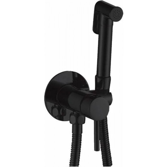 Инсталляция с подвесным унитазом комплект: Aquatek Standart 50 INS-0000012 с подвесным безободковым унитазом Azario Teramo AZ-053E-R-MB SP сиденье микролифт, крепление, кнопка смыва чёрная + набор для гигиенического душа Haiba HB5511-7 - фото 7