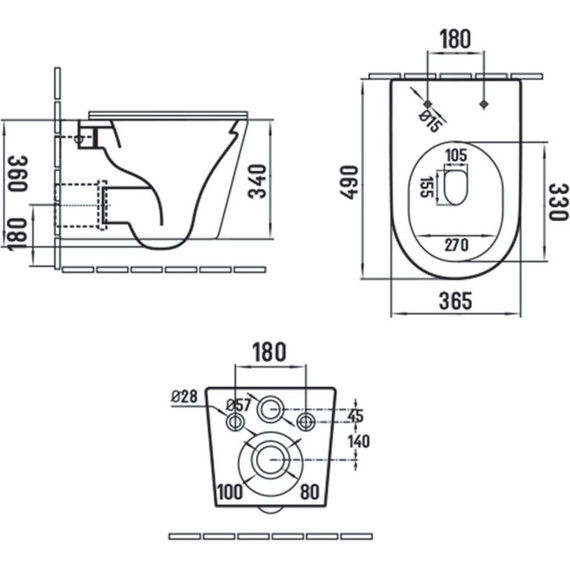 Унитаз подвесной безободковый Vincea Piatti VT1-11SMA с тонкой крышкой микролифт, антрацит матовый - фото 10